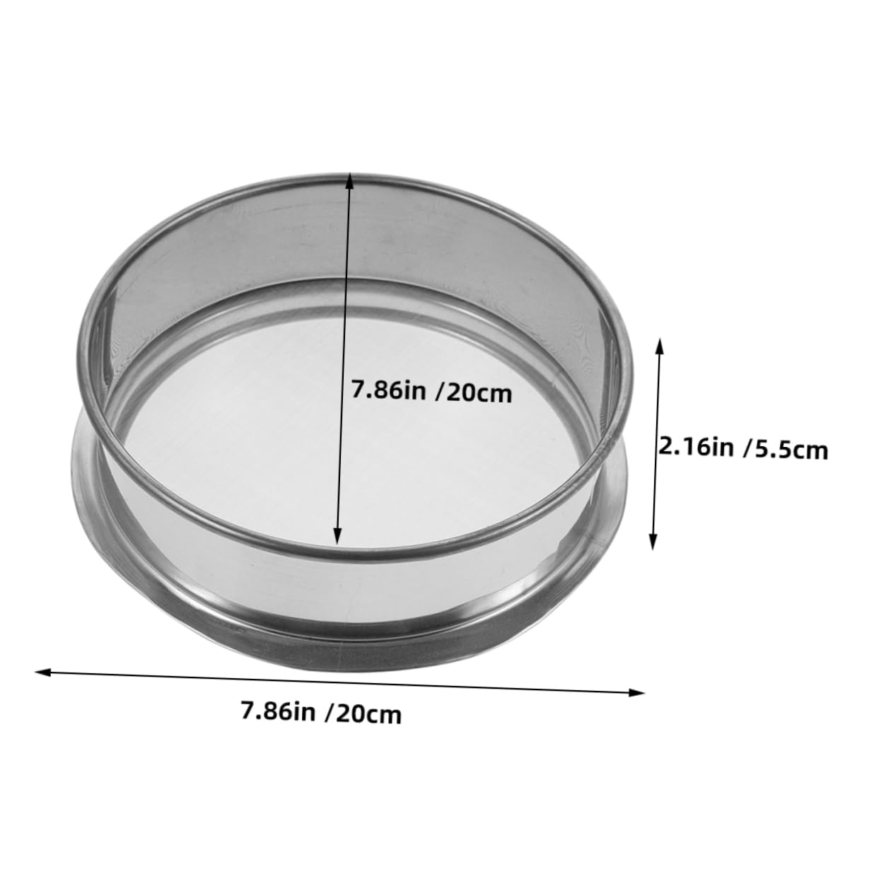 ARTIBETTER Stainless Steel Sieve Fine Mesh Colander 20cm Round Pottery Sifter for Ceramic Glaze Multi-functional Flour Strainer Garden Soil Sieve