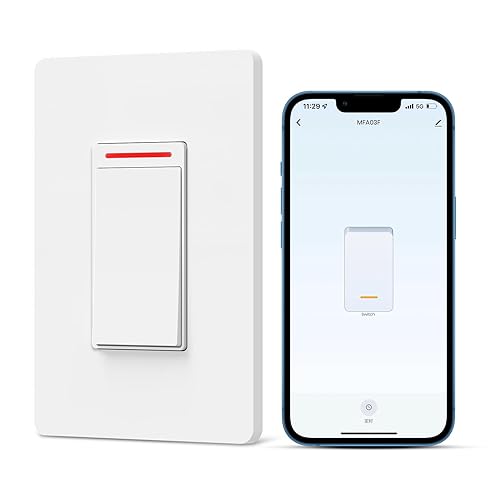 Miniatura 10 de Interruptor de luz inteligente de 2 bandas, interruptor de un solo polo 2024, nuevo modelo 10A, funciona con Siri, Alexa y Google Home, control de