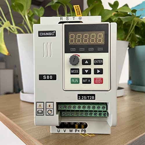 XZXXZSZ Inversor Vectorial VFD 3KW/2.2KW S80 3P de Salida Unidad frecuencia Variable 0-999HZ Resistencia frenado(Normal,2.2kw)