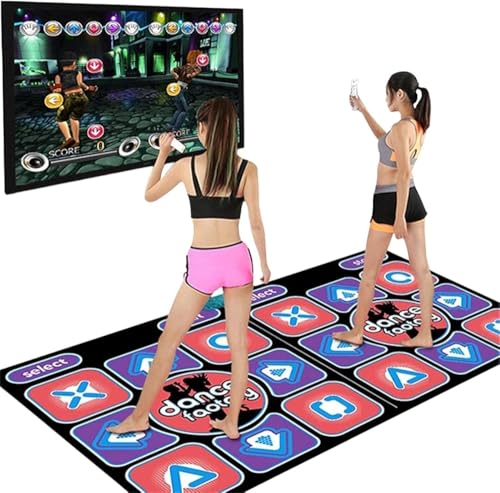 Citybabyダンスマット ゲーム LED搭載 折り畳み 子供 大人 2人用 電子ダンス 滑り止め 音量調整可能 ワイヤレス ミュージック ダンス 減量運動 音楽プレイ 運動 快適な感触 親子インタラクティブ 誕生日 プレゼント(165*90 cm) [