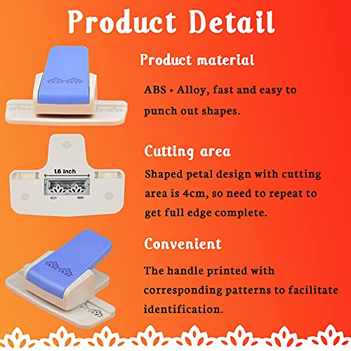 Ecohu Border Punch, Border Edge Craft Punch, Flower Design Embossing Punch, Tools Scroll Punch For Scrapbooking, Wedding Cards, Decoration And Diy Arts. (Patten-1) #TOP4