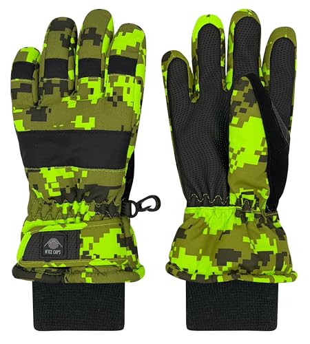 Image of N'Ice Caps Kids Waterproof Winter Thinsulate Warm Gloves | Boys and Girls Snow Ski Gloves with Durable Grippers on Palms, Fingers and Thumbs, 3M Insulation Ideal for Cold Weather