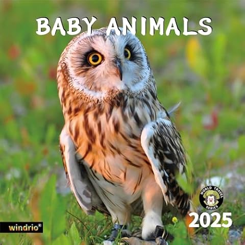 2025 Wall Calendar,Calendar 2025, November 2024 - December 2025, Wall Calendar Baby Animals, 12" x 24" Opened,Full Page Months Thick & Sturdy Paper for Calendar Organizing & Planning Cover