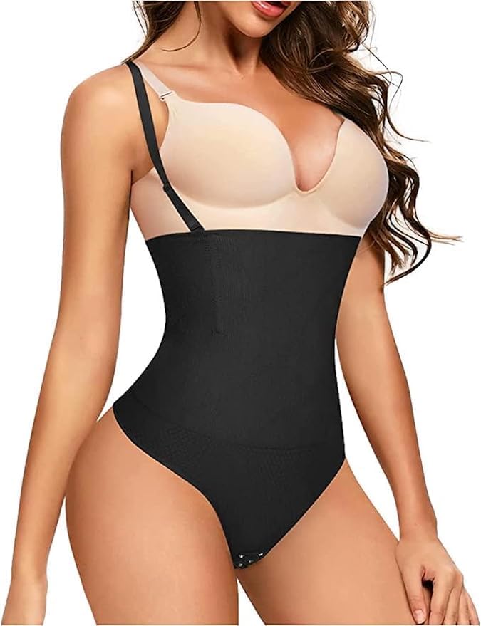 ShaperQueen102A Thong - Women Shapewear Panty Bodysuit High-Waisted Tummy Control Sexy Faja Girdle Cincher Body Shaper