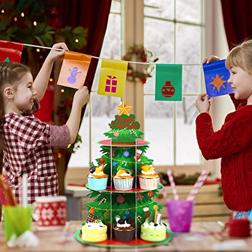 Kritkin 2 Pieces Christmas Cupcake Stand Decorations Christmas Tree Gnome Shape Cake Stand Holder Xmas Holiday Party Cupcake Toppers For Christmas Holiday Wedding Birthday Party Supplies #TOP4