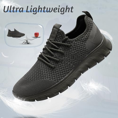 Image of Mens Lightweight Running Shoes Slip On Walking Tennis Gym Sneakers