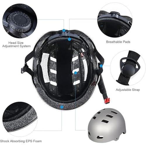 Image of Skateboard Bike Helmet,3 Sizes for Adults Youth Teen Kids Toddler | Adjustable for Men Women Boys Girls,Safety Certified Multi-Sport for Scooter Skate Bicycle Skating Rollerblading