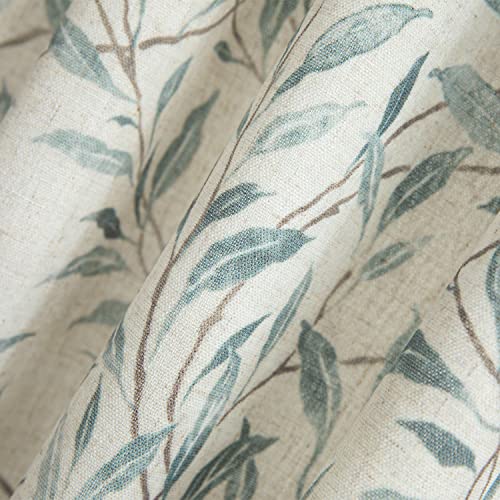 Image of VOGOL Leaves Print Patio Door Curtain, Light Filtering Front Door Curtains for Glass Window, 1 Piece Short Drapery Rod Pocket Panels for Kitchen, 25x40 in