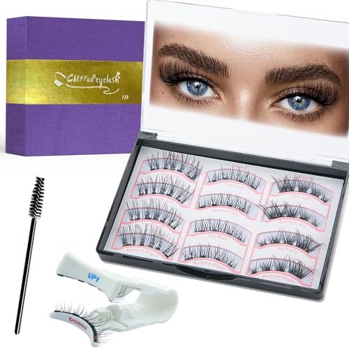 Faux Cils Magnetique Aimanté sans colle Cils Magnetique Naturel 3D Waterproof Effet sans Eye-Liner Réutilisables, Facile à utiliser 3 Paires