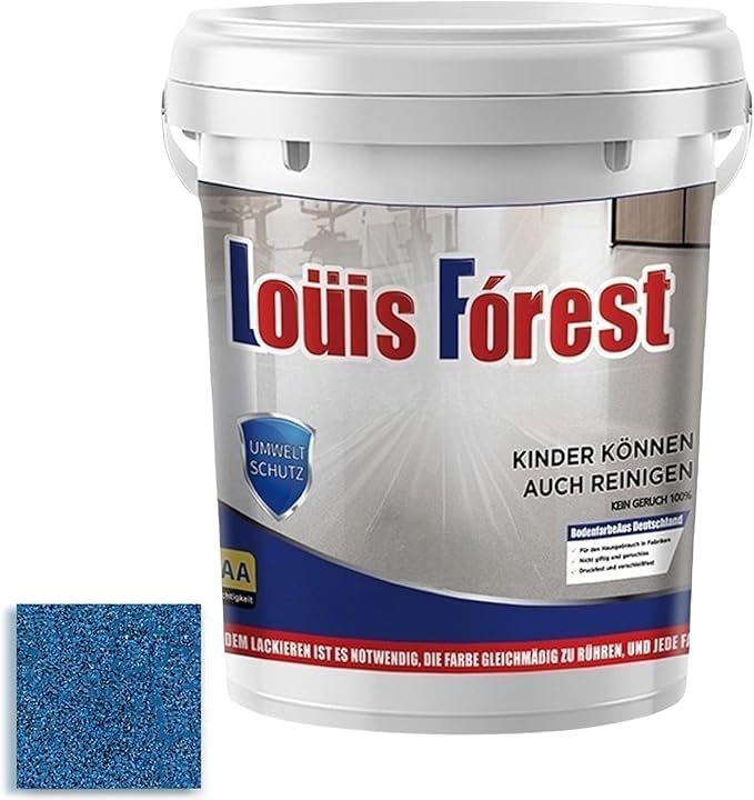 Epoxy Colored Sand Floor Paint,High-Gloss Marble Effect Epoxy Floor Coating,Epoxy Waterproof Floors Paint,Colored Sand Self Leveling Floors Painting Garage,Eco-Friendly (Blue)