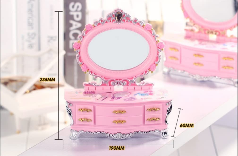 Caja De Musica Caja Musical Joyero para Niñas, Caja De Música, Espejo De Vanidad, Joyería, Caja De Música, para Su Hija, Nieta Caja De Musica Familia