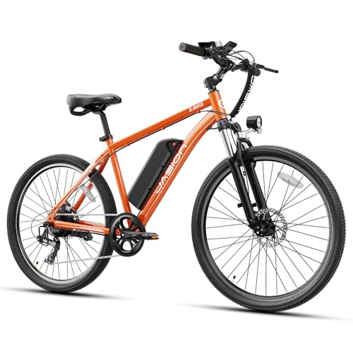 Jasion EB5 Electric Bike for Adults with Peak 1000W Brushless Motor, 40Miles 20MPH Commuting Electric Mountain Bike with 360Wh Removable Battery, 7-Speed, 26' Tires and Front Fork Suspension