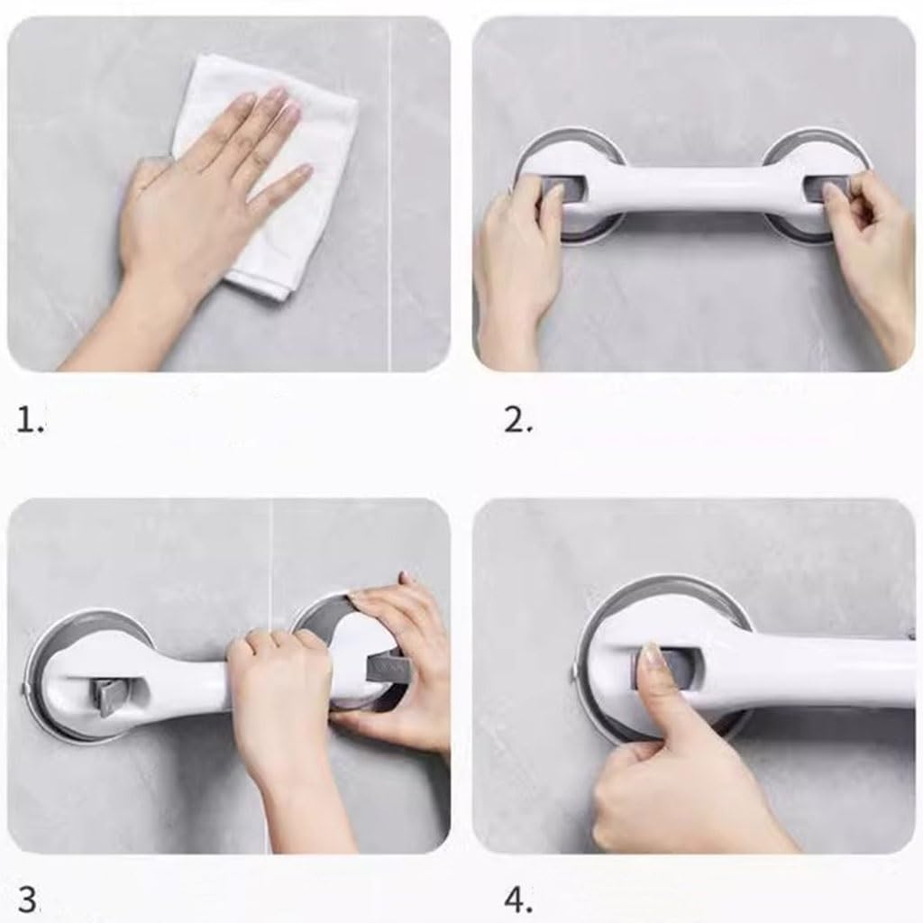 2 barras de agarre para ducha, con ventosa, pasamanos de seguridad para la prevención de lesiones, impermeable, extraíble, reutilizable, mango de bañera para personas mayores y ancianos