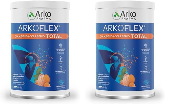 Arkopharma Arkoflex Colágeno Total, Colágeno Hidrolizado, Bote 390 gr, Abordaje 360º del Sistema Locomotor, Buen Funcionamiento de Articulaciones, Huesos, Cartílagos, Músculos y Tendones