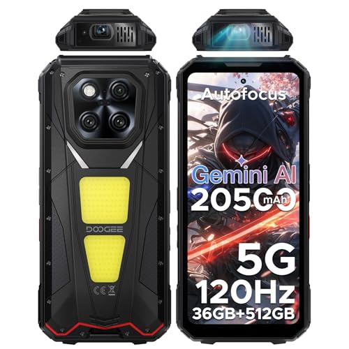 DOOGEE V MAX Play 5G Rugged Phone with 100 Lumens Projector,36GB+512GB/2TB,200MP+32MP Camera,Dimensity 7300 Rugged Smartphone,20500mAh,6.78" FHD+120Hz,1200LM Dual Camping Lights,Waterproof/N