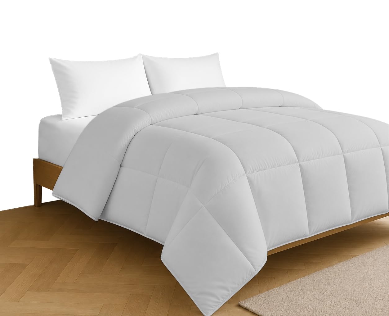 Box Stiched Microfiber Comforter 200 GSM- Queen size- Light Grey color | 120TC Fabric, All night comfort, cozy, Soft, Breathable, Durable & Lightweight, Easy to Care, Machine wash-image-32