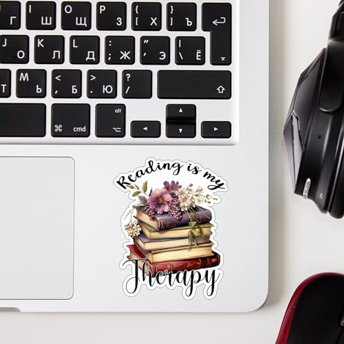 Vinilo impermeable Reading is My Therapy de 2.2 x 3 pulgadas 4