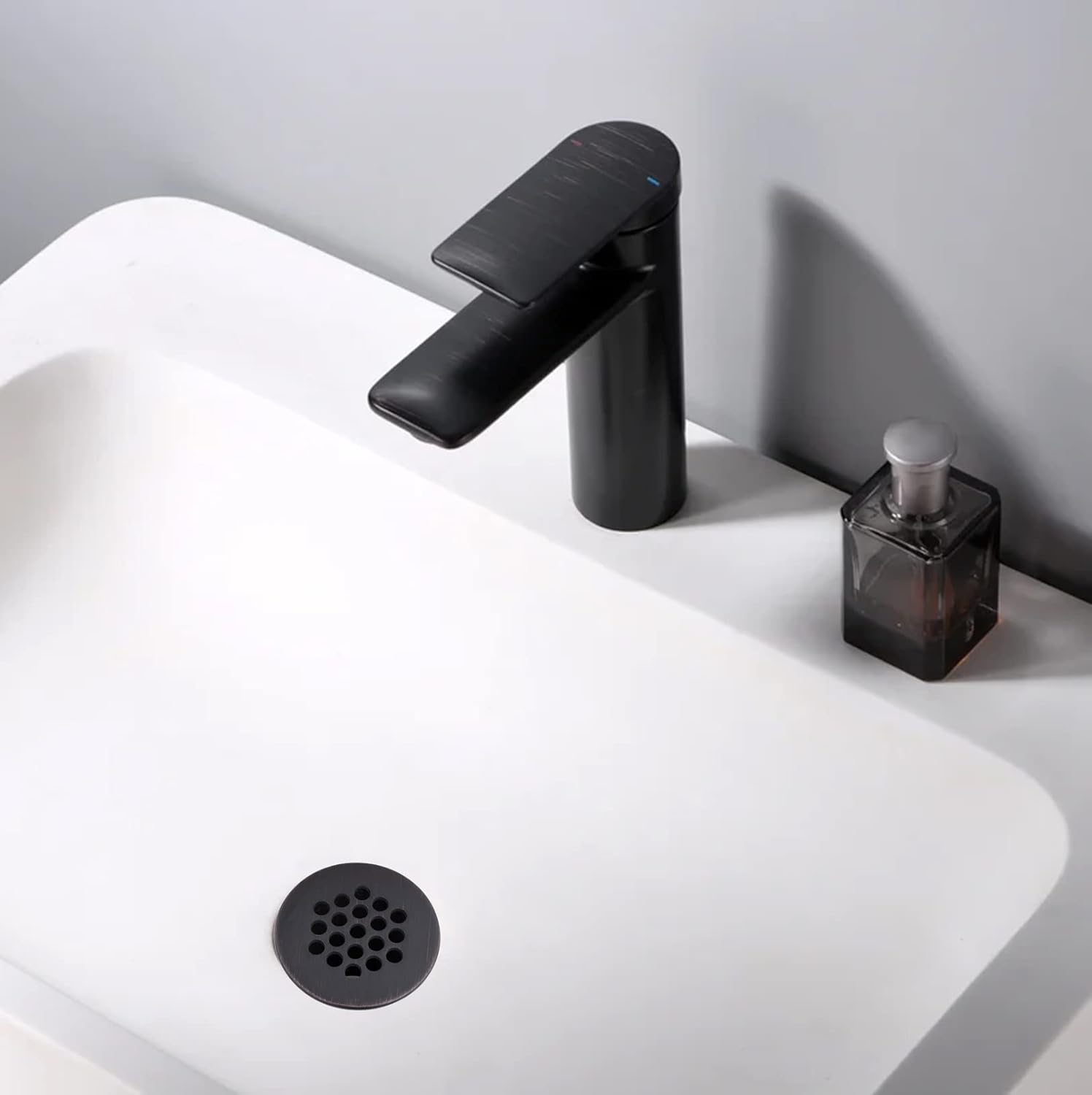 Grid Drain Strainer Assembly Without Overflow for Bathroom Sink, C.O. Plug Grid Lavatory Drain, Bathroom Sink Grid Strainer by Artiwell, Oil Rubbed Bronze