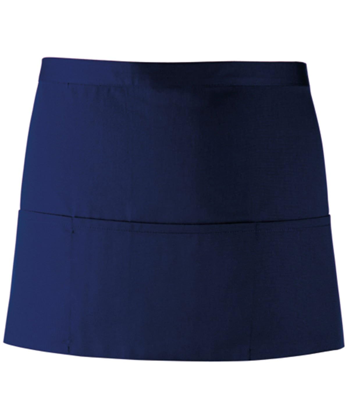 Workwear World Navy Spectrum Collection 3 Pocket Kitchen Hospitality Catering Bar Service Short Waist Apron (Navy)