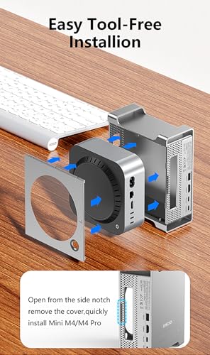 Image of INICIO Mac mini M4 9 in 1 Stand Hub with M.2 Nvme SSD Enclosure, 4K HDMI, 2 USB 3.2 10Gbps, USB 2.0, SD /TF Card Slots, Support Size 2230 /2242 /2260 /2280 for Mac mini M4 / M4 Pro (SSD NOT Included)