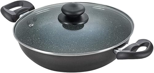 prestige Cocina Omega Deluxe Granito Aluminio Kadai, 9.449 in, Negro