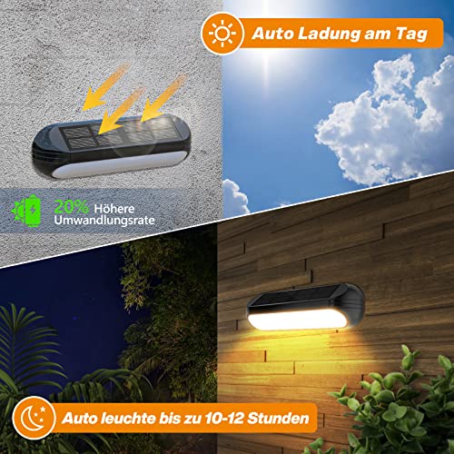 PUAIDA Solarlampen für Außen Garten, 4 Pack Solarleuchten Garten mit Warmweiß und Farbwechseln Licht, IP65 Wasserdicht… – Bild 4
