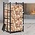 AMAGABELI GARDEN & HOME Firewood Rack Indoor with Fireplace Tools Set Log Holder Wood Rack Outdoor Log Rack Storage Tongs Poker Brush Shovel Bin Stacking Black Wrought Iron Accessories Kit