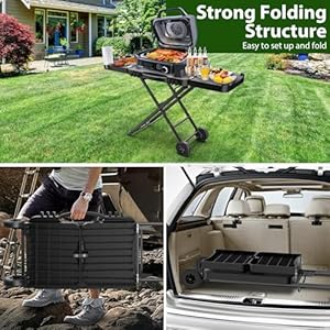 Portable Indoor Grill Table Stand for Ninja Woodfire Outdoor Grill(OG701 OG850 OG951 Series), 51in Large Space, Folding Camping Tailgating Table for Blackstone Griddle/Onni Pizza Oven,2 Wheels Portable Indoor Grill Table Stand for Ninja Woodfire Outdoor GrillOG701 OG850 OG951 Series 51in Large Space Folding Camping Tailgating Table for Blackstone GriddleOnni Pizza Oven2 Wheels
