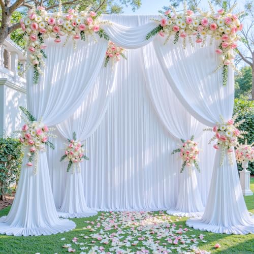 Cortinas de fondo blancas 5ft x 8ft paquete 2 paneles miniatura 4