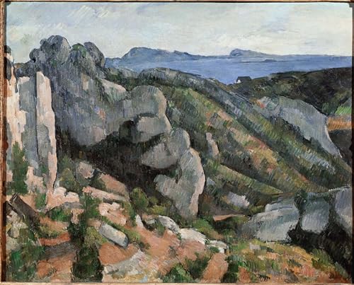 Cuadro Rocas en el estanque de Cézanne para decoración de salones lienzos artísticos de 60x90cm