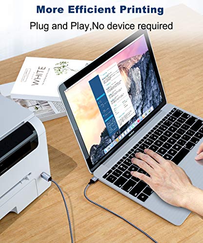 Akoada Usb 2.0 Printer Cable 15Ft, Usb Type A Male To B Male Printer Scanner Cord High Speed Compatible With Hp, Canon, Dell, Epson, Lexmark, Xerox, Samsung And More #TOP4