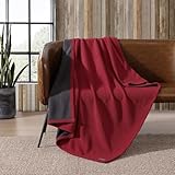 red sofa bed Incluye: 1 manta Eddie Bauer Ultra-Plush Collection Throw Blanket-Reversible Sherpa Fleece Cover, Soft & Cozy, Perfect for Bed or Couch, Red/Dark Smoke