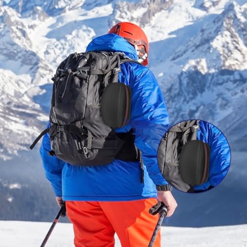 Hard Ski Goggle Case EVA Box, Air Vents Water Resistant Shockproof Shell Snowboard Goggles Bag, Large Sports Storage for Snow & Water Sport with Bag Strap & High-Performance Proof Zipper (Black)