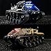 toylefun RC Military Tank Armored Fighting Car with LED Lights, 2.4G Remote Control, 1:16 Scale All-Terrain Vehicle, Dual Motor Drive, Door Open (【Yellow】 Full Proportional RC Tank with 2 Batteries)