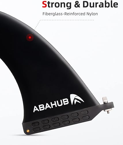 Miniatura 3 de Abahub 9'' SUP Single Center Fin, No Tool Fin Screw, Fiberglass Reinforeced 9 inch SUP Replacement Fins for Surfboard, Stand-up Paddle Board,
