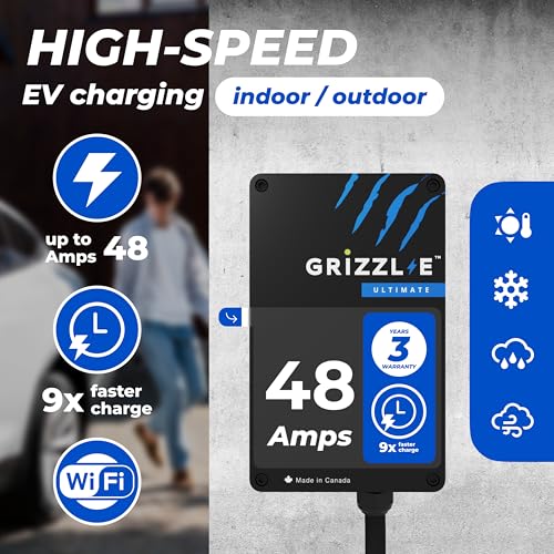 Grizzl-E GRU 48A Ultimate Level 2 Fast Electric Vehicle (Ev) Charger, Ul Tested And Certified, Metal Case, Indoor/Outdoor Electric Car Fast Charging Station thumb #1
