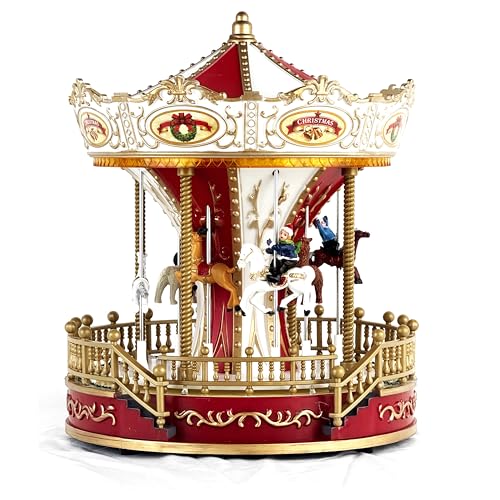 Allgala Carrousel Noël musical LED chansons figurines