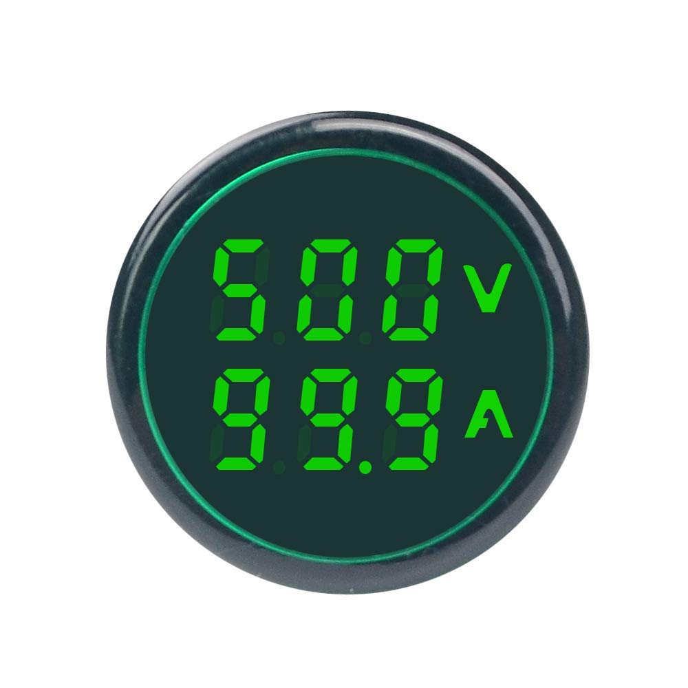 Robin Teper Volt+Amp Metar 0054 Digital Plastic Voltmeter Ammeter AC 50-500V 0-100A Ampere Voltage Current Meter Tester Dual LED Indicator Pilot Lamp Light 22 mm W/CT (Green) (B07XCRJ1GD) Amazon Price History, Amazon Price Tracker