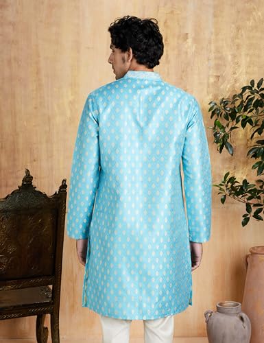 Image of Amazon Brand - Symbol Men Festive Long Kurta & Pyjama Set (2pcs)