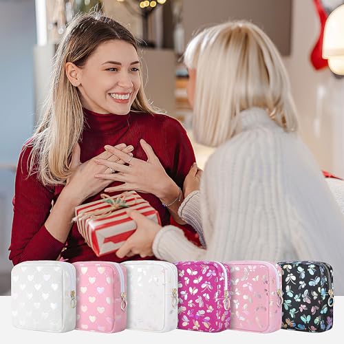 Image of Likesing Tampon Holder for Purse, Leather Sanitary Napkin Storage Bag Period Bag Gift for Girls Women, Portable Sanitary Napkin Period Pad Pouch Tampon Bags for Purse(Rose red Butterfly)