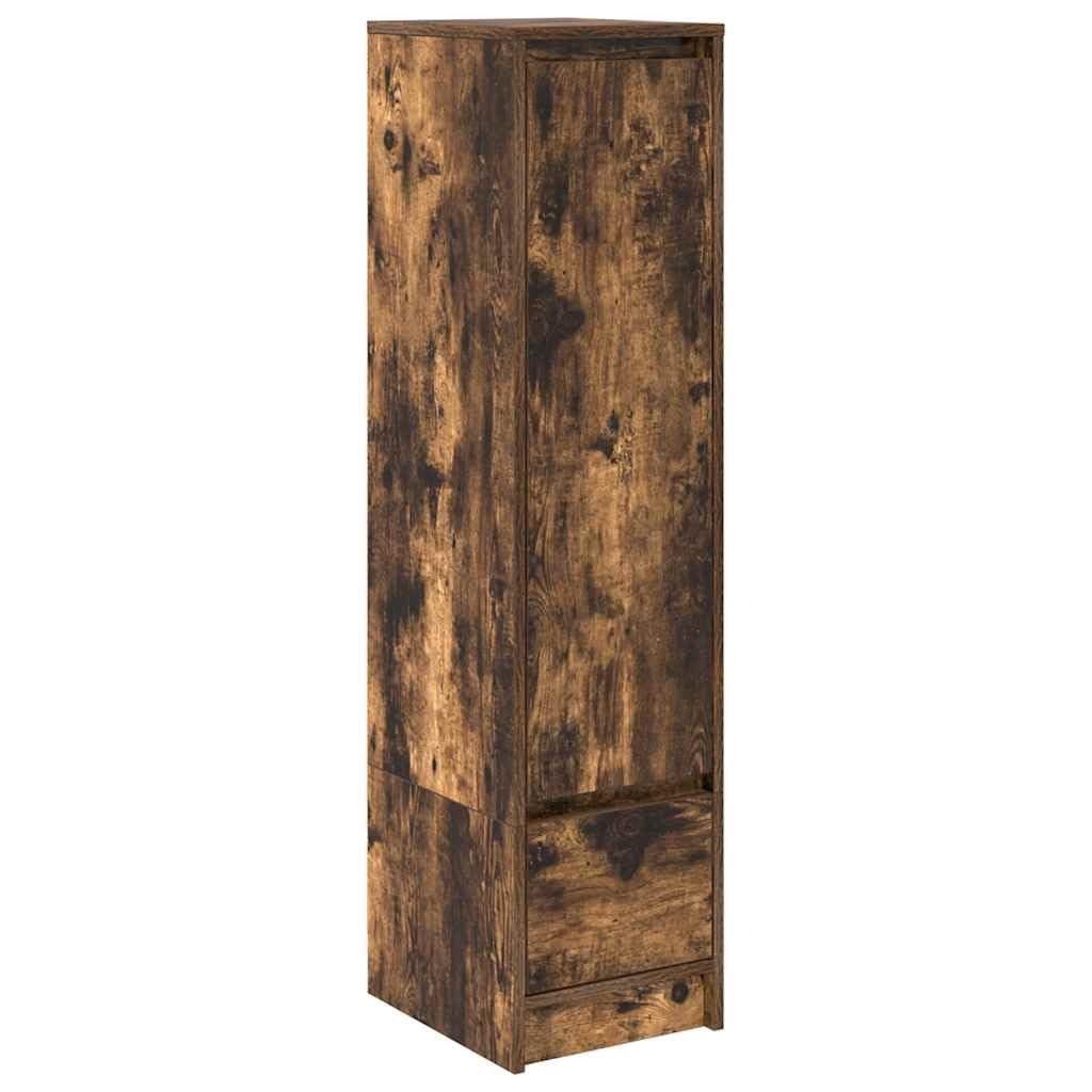 vidaXL Highboard Smoked Oak 29.5x34x119.5 cm Engineered Wood, cabinet, side cabinet, tall storage cabinet, storage cabinet, tall cabinet
