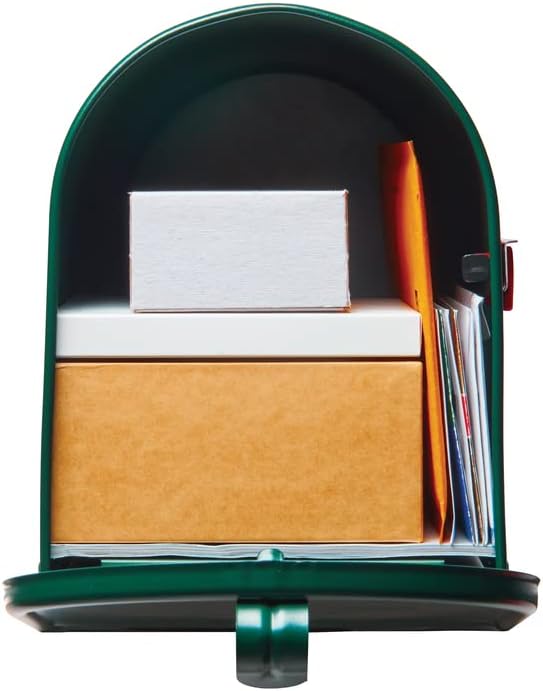 Plexon Large Capacity Green Post Mount Mailbox – Durable Galvanized Steel with Powder-Coated Finish – Fully Assembled Classic Style for Home or Office Use