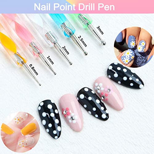 Pinsel für Gelnägel,Nail Art Pinsel Set,15 Stücke Nagel Pinsel,10 Rolle Streifenband Nägel,5 Stücke Dotted Pen,2 Boxes… – Bild 4