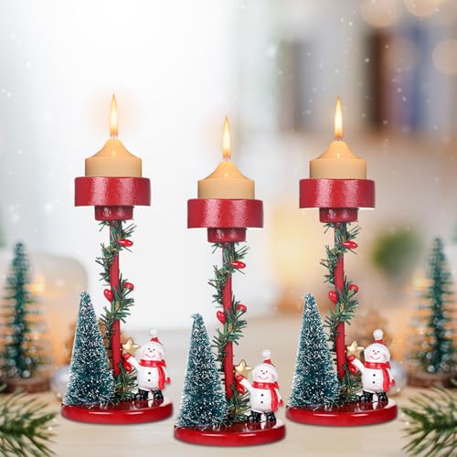 Weihnachtsdeko Innen Kerzenständer aus Rot Metall Deko Weihnachten...