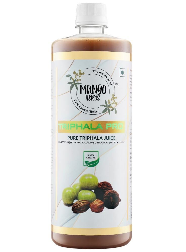 Mango Herbs Triphala Pro: 100% Raw & Cold-Pressed Triphala Juice (Amla, Baheda, Harad) | Optimal Digestion, Gut Health, Liver Detox & Immunity | 1Ltr | Pack of 1 (B0CSSLBMTB) Amazon Price History, Amazon Price Tracker