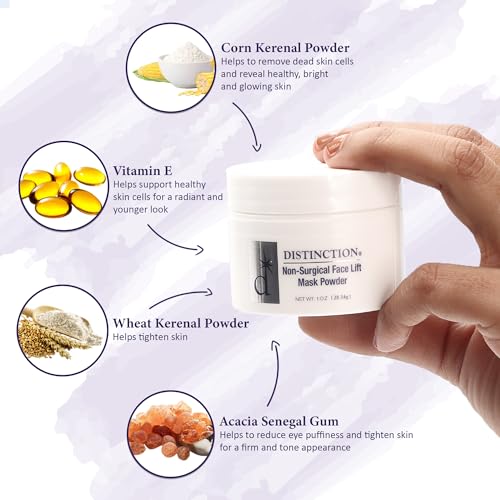 Distinction Non-Surgical Face Lift Mask Powder | Antiaging Mask To Tighten & Tone Skin | Contains Vitamin E For Radiant Younger Skin thumb #1