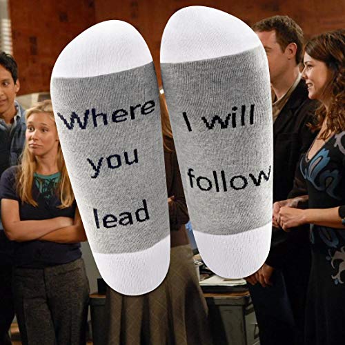 LEVLO Mother Daughter Gift Where You Lead I Will Follow Cotton Socks Friendship Socks4