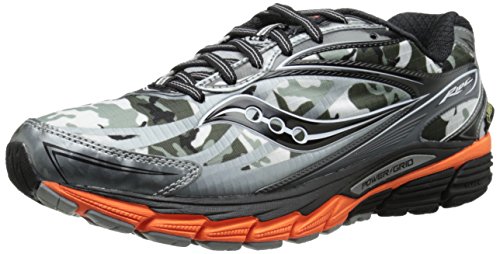 Saucony Men's Ride 8 GTX Running Shoe, White/Black/Orange,8 M US