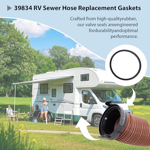 Image of 39834 RV Sewer Hose Fittings for Camco RhinoFLEX /Revolution /Easy-Slip Hose Gasket (4PACK)