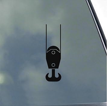Crane Double Hook Vinyl Sticker Decal by KLO Graphics Operator Rigging Heavy Construction Tension Device Ball